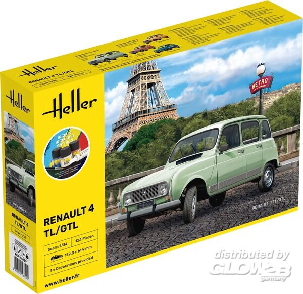 STARTER KIT Renault 4l - Heller 1:24 STARTER KIT Renault 4l
