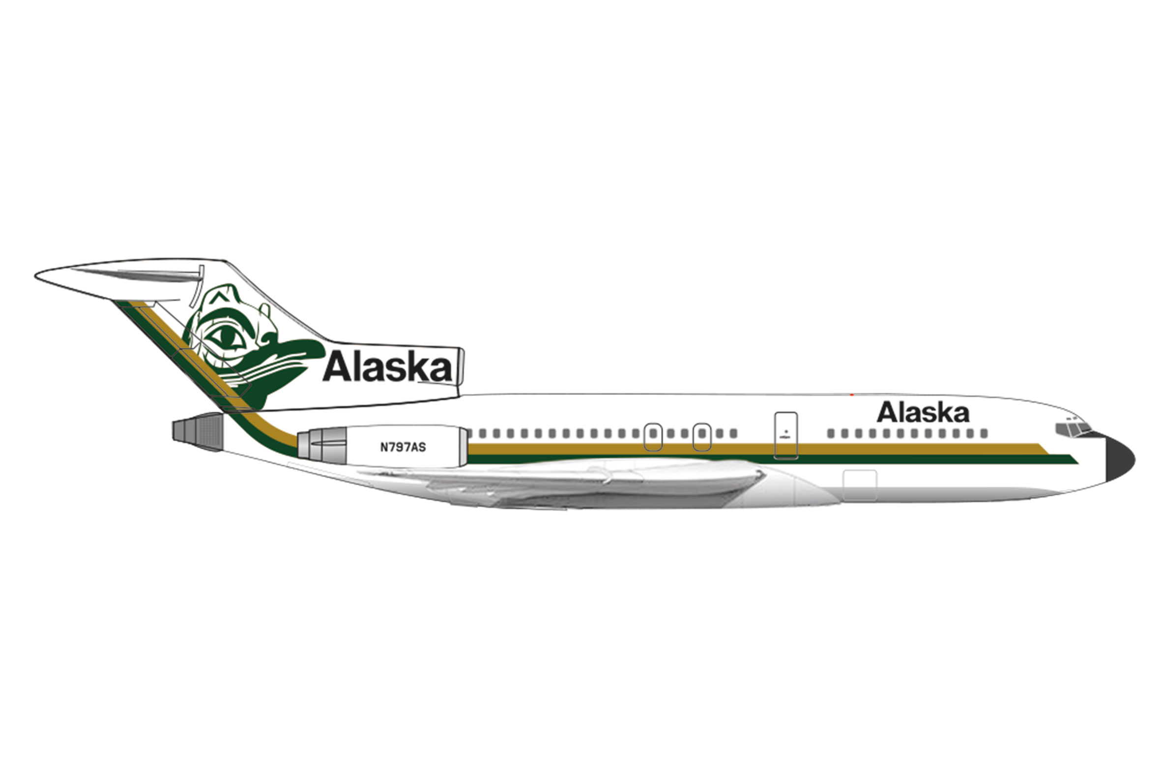 B727-100 Alaska "Totem Pole"