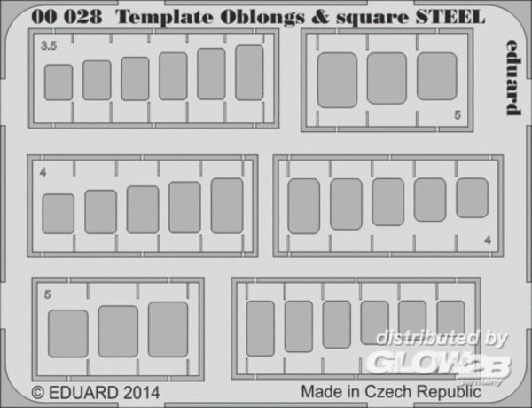 Template oblongs & square STE - Eduard Accessories  Template oblongs & square STEEL