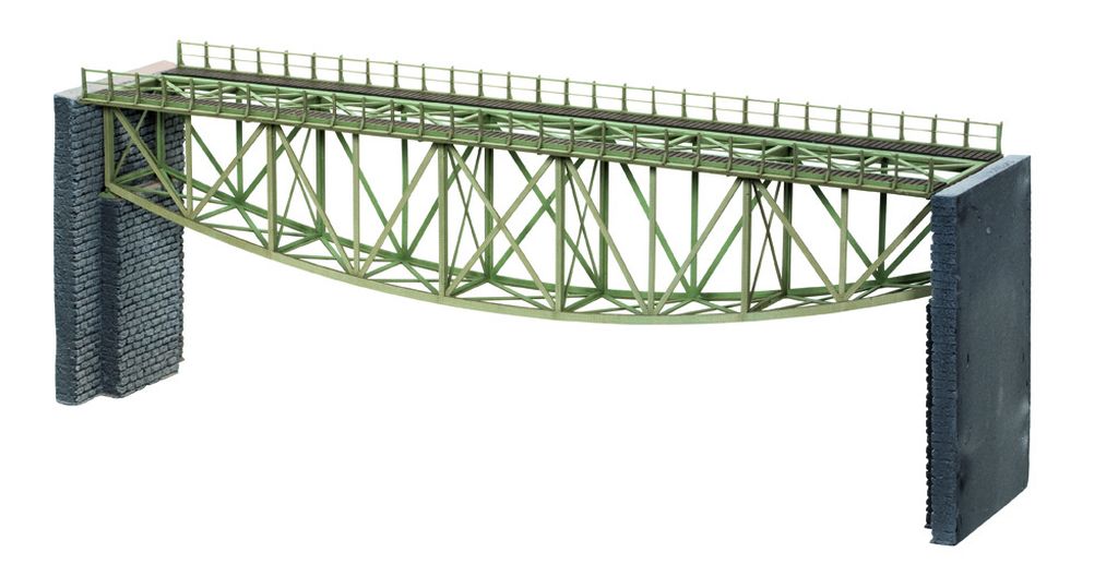 HO L-C Fischbauchbrücke, 36cm - Inhalt: Laser-Cut Brückenbausatz mit Brückenköpfen, 1-gleisig,