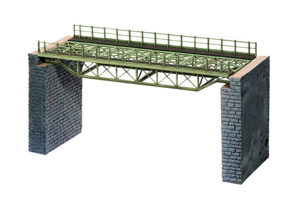 HO L-C Brückenfahrbahn,gerade - Inhalt: Laser-Cut Brückenbausatz mit Brückenköpfen aus speziell