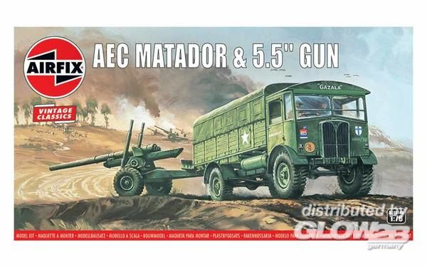 AEC Matador & 5.5inch Gun,Vin - Airfix 1:76 AEC Matador & 5.5inch Gun,Vintage Classics