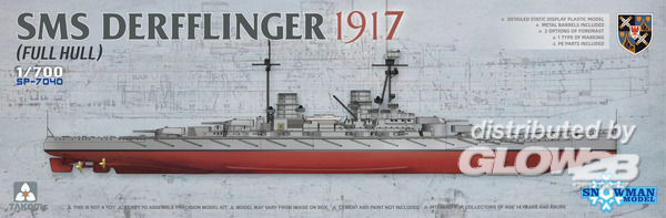 SMS Derfflinger 1917(Full Hul - Takom 1:700 SMS Derfflinger 1917(Full Hull) w/metal barrels 8pcs