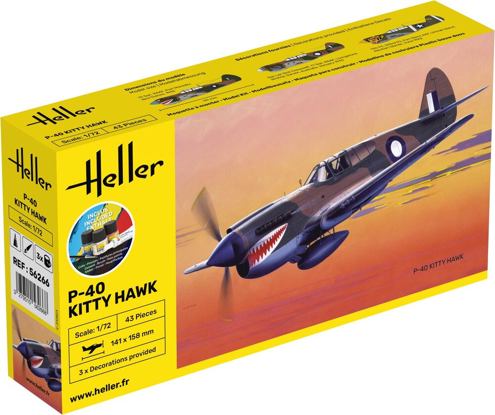 STARTER KIT P-40 Kitty Hawk - Heller 1:72 STARTER KIT P-40 Kitty Hawk