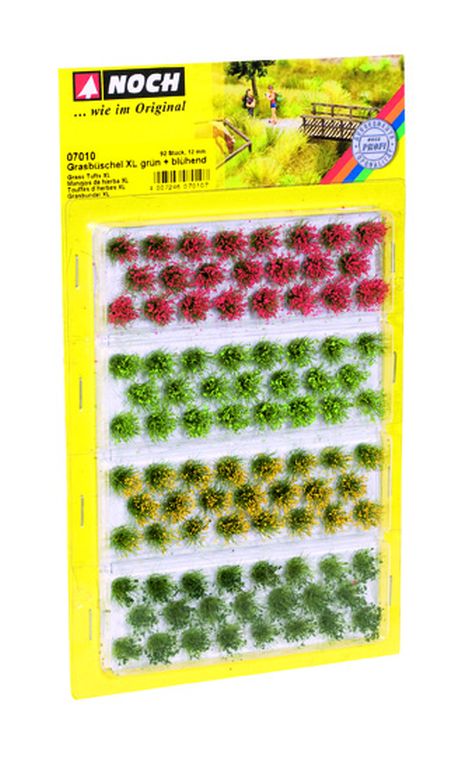 Grasbüschel XL grün+blühend - Inhalt: 92 Stück, rot, gelb, hellgrün, dunkelgrün veredelt