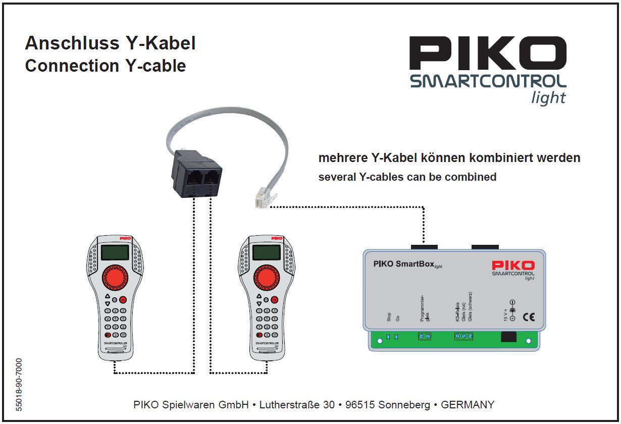 Y-Kabel PIKO SmartcontrollerV - Y-Kabel (1x Stecker, 2x Buchse) für PIKO SmartControl light