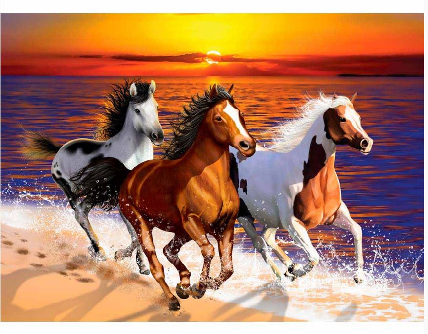 Wooden City Holz-Puzzle: Wild - Wooden City: Wooden Puzzle Wild Horses On The Beach L