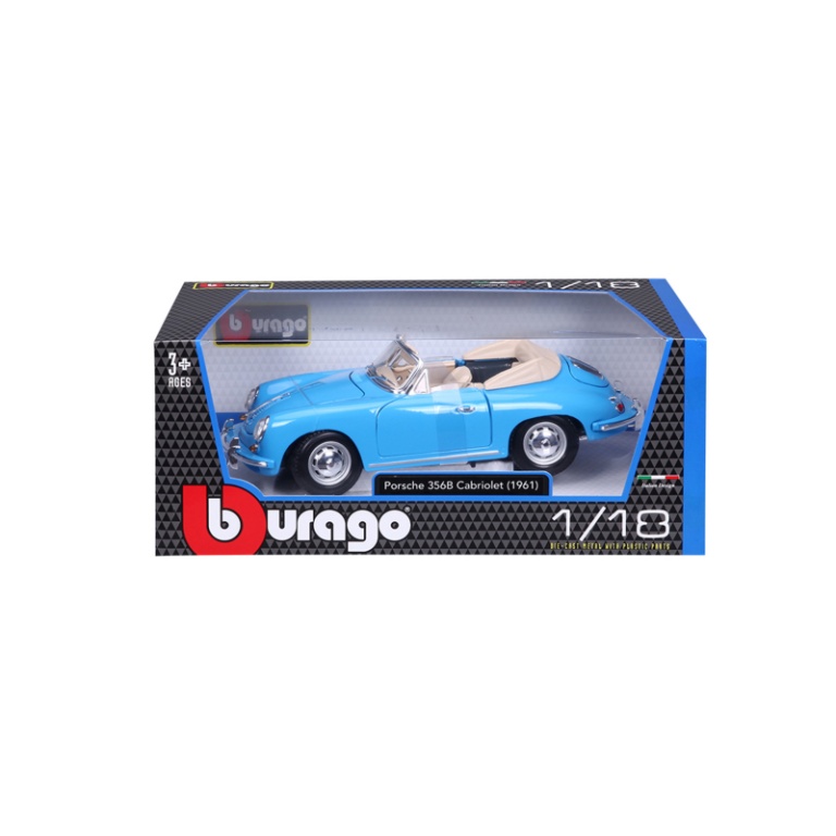 BBURAGO PORSCHE 356BCABRIOLET - Bburago 1:18 Porsche 356B Cabrio (1961), blau