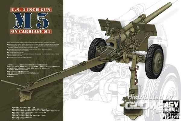 3in Gun M5 On Carriage M1 - AFV-Club 1:35 3in Gun M5 On Carriage M1