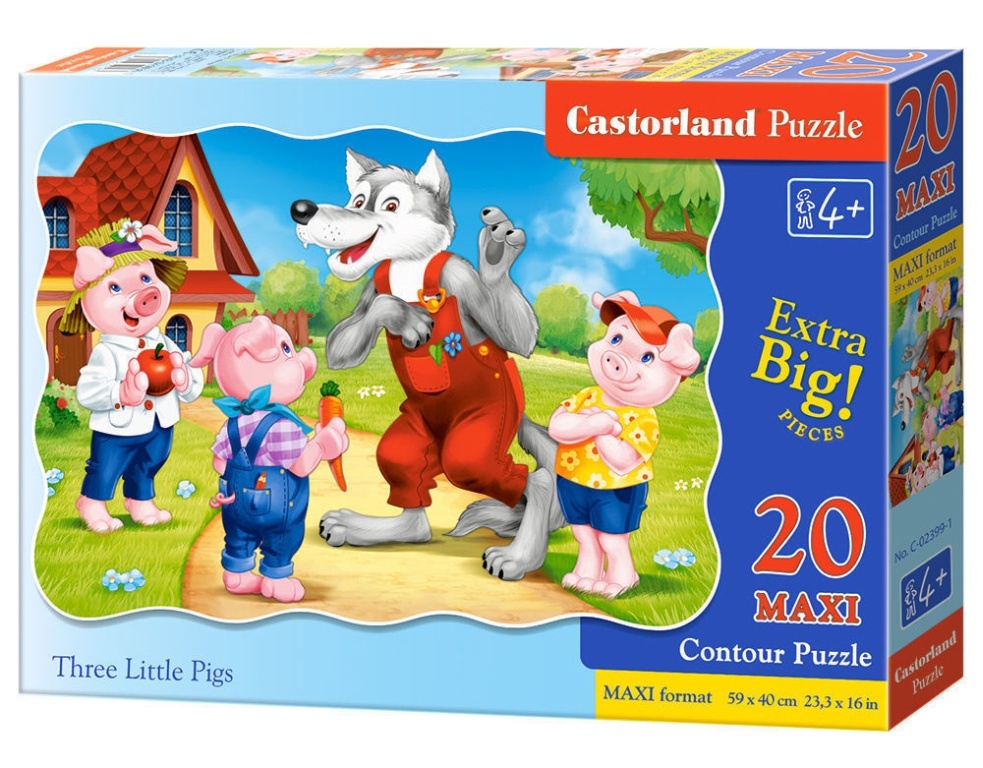Three Little Pigs, Puzzle 20 - Castorland  Three Little Pigs, Puzzle 20 Teile maxi