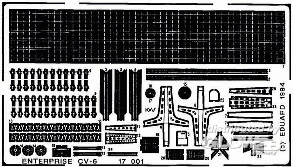 Flugzeugträger USS Enterprise - Eduard Accessories 1:700 Flugzeugträger USS Enterprise CV6 für Tamiya Bausatz 77514