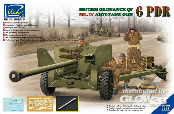 Ordanance QF 6-Pdr.MK.IV Late - Riich Models 1:35 Ordanance QF 6-Pdr.MK.IV Late War Infant Anti-tank Gun(w/Metal gun Barrel