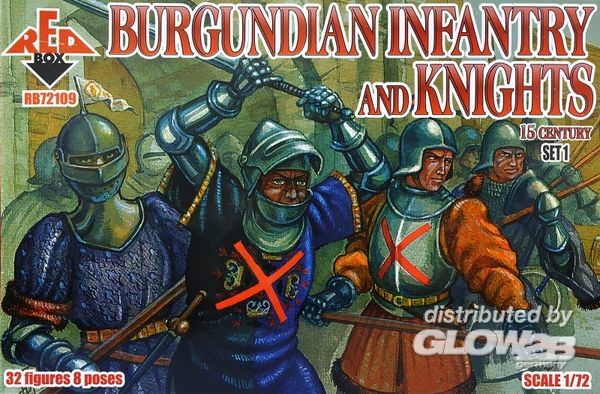 Burgundian infantry a.knights - Red Box 1:72 Burgundian infantry a.knights,15th centu set 1