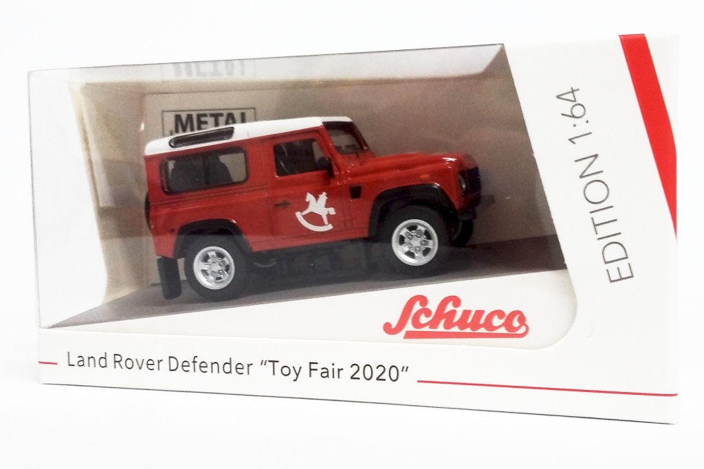 Landrover 1:64 rot ToyFair 20 - Defender - Messemodell Nürnberg in geringer Auflage - Schuco Nummer 452020900