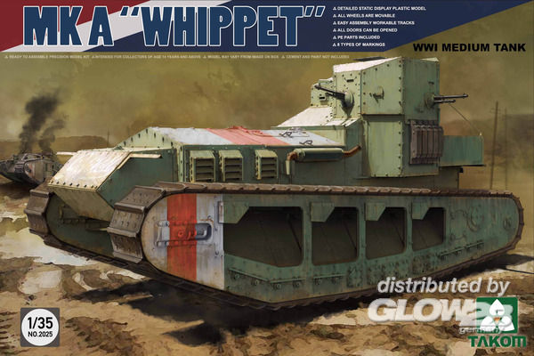 MK A "Whippet" WWI Medium Tan - Takom 1:35 MK A Whippet WWI Medium Tank