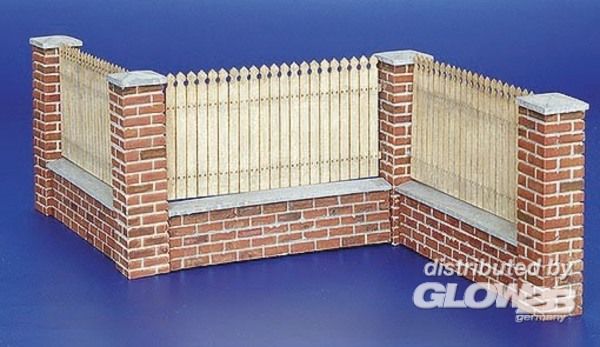Zaun mit Mauerabschluss - Plus model 1:35 Zaun mit Mauerabschluss
