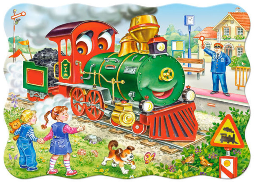 Green Locomotive, Puzzle 30 T - Castorland  Green Locomotive, Puzzle 30 Teile