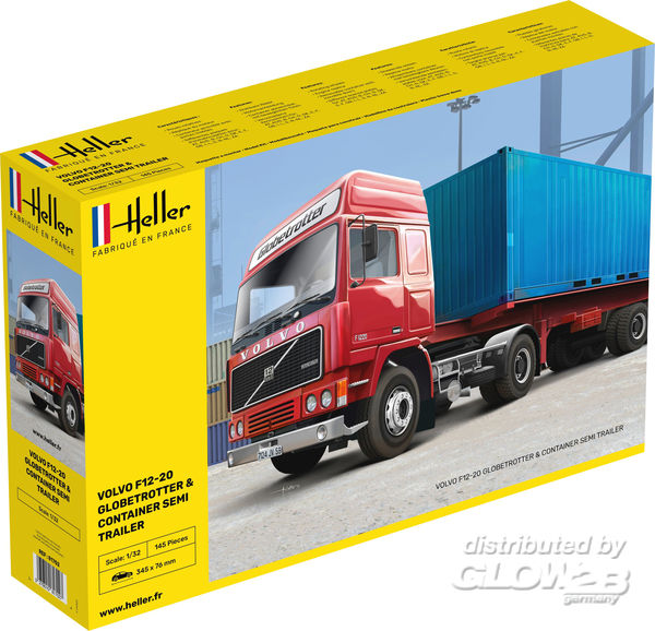 VOLVO F12-20 Globetrotter & C - Heller 1:32 F12-20 Globetrotter & Container semi trailer