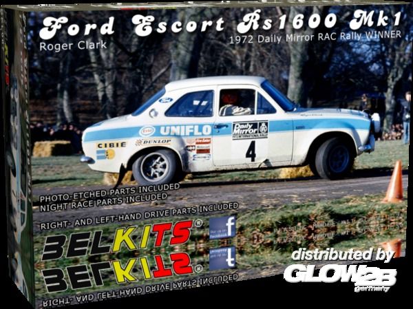 Ford Escort Rs1600 Mk.1 Clark - BELKITS 1:24 Ford Escort Rs1600 Mk.1 Clark RAC 1972