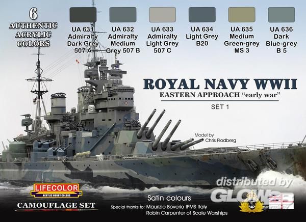 Royal Navy WWII Eastern Appro - Lifecolor  Royal Navy WWII Eastern Approach early war Set 1 Camouflage Set