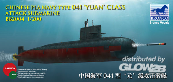 Chinese PLA Navy Yuan Class A - Bronco Models 1:200 Chinese PLA Navy Yuan Class Attack Subm Submarine
