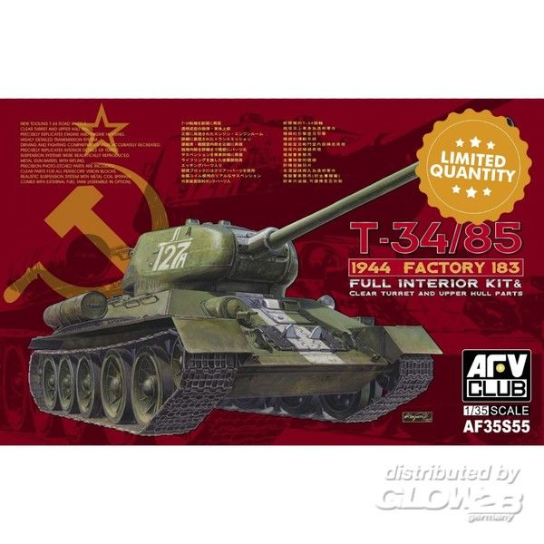 T-34/85 1944 Factory 183(LIMI - AFV-Club 1:35 T-34/85 1944 Factory 183(LIMITED)w.trans transparent turret