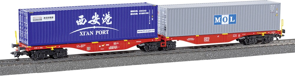 Doppel-Containerwag.Sggrss80 - Exklusives EUROTRAIN Modell Märklin mit 2 x 40 ft. Container