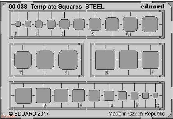 Template Squares STEEL - Eduard Accessories  Template Squares STEEL