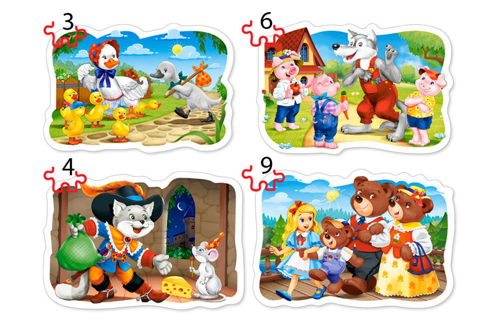 Classic Fairy Tales,Puzzle 3+ - Castorland  Classic Fairy Tales,Puzzle 3+4+6+9 Teile
