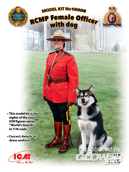 RCMP Female Officer with dog - ICM 1:16 RCMP Female Officer with dog
