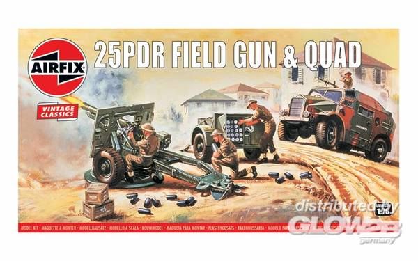 25pdr Field Gun & Quad, Vinta - Airfix 1:76 25pdr Field Gun & Quad, Vintage Classics