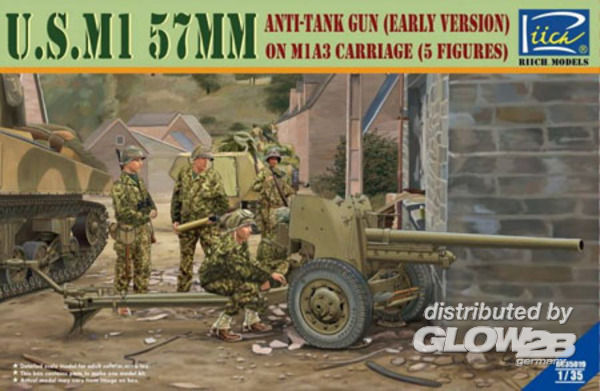 U.S.M1 57mm anti-tank Gun ear - Riich Models 1:35 U.S.M1 57mm anti-tank Gun early version on M1A3 Carriage w/Crews (5 figu