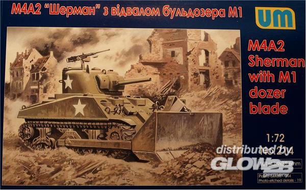 Tank M4A2 with M1 Dozer Blade - Unimodels 1:72 Tank M4A2 with M1 Dozer Blade