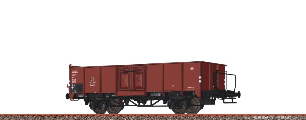 H0 GÜW Omm 55 DB III - H0 Offener Güterwagen Omm55 DB