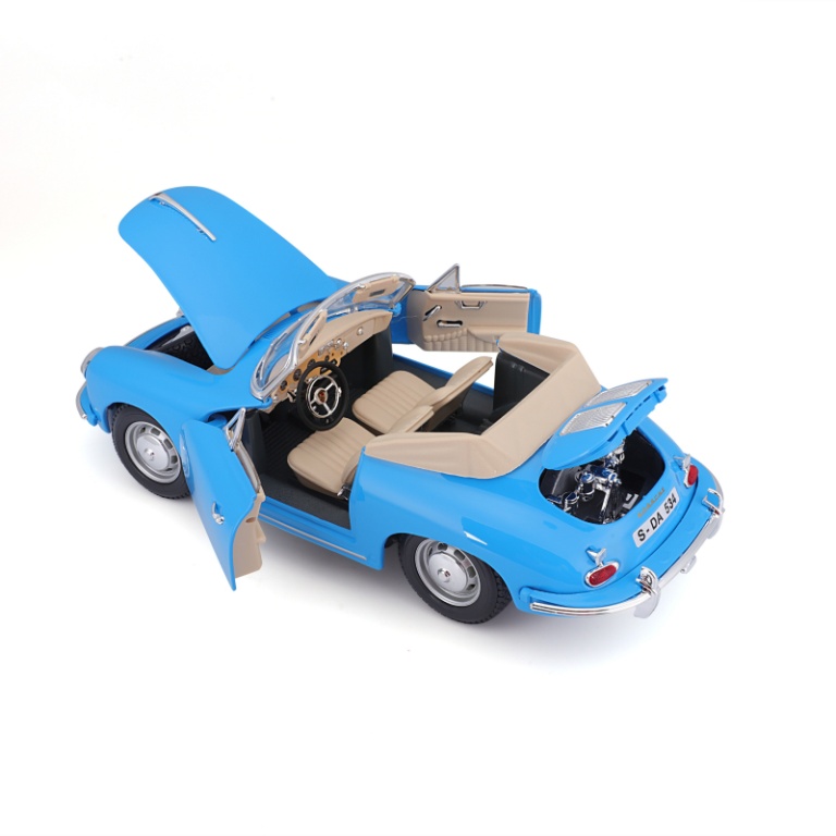 BBURAGO PORSCHE 356BCABRIOLET - Bburago 1:18 Porsche 356B Cabrio (1961), blau