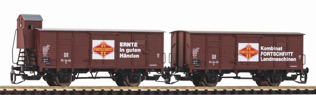 TT-2er Set Ged. Güterwg. G02 - TT 2er Set Gedeckter Güterwagen G02 DR III Fortschritt