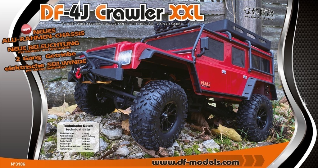 DF-4J Crawler XXL Special Ed. - DF-4J XXL Crawler –2023 Edition - METALLIC-ROT- RTR | No.3106