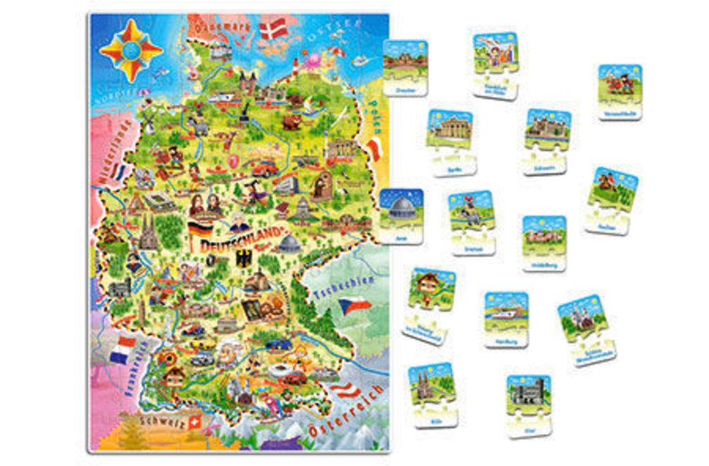 Deutschlandkarte, Puzzle 120 - Castorland  Deutschlandkarte, Puzzle 120 +28 Teile