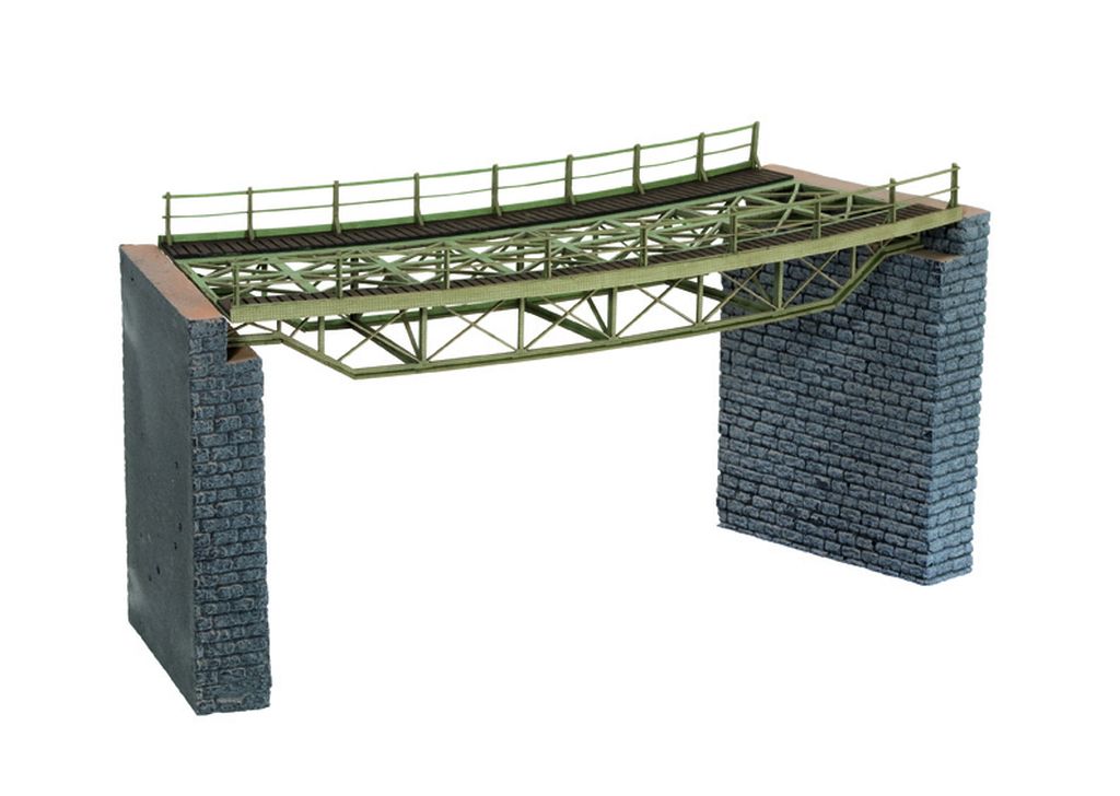 HO L-C Brückenfahrbahn,geb.R1 - Inhalt: Radius R1 360 mm Laser-Cut Brückenbausatz mit Brückenkö