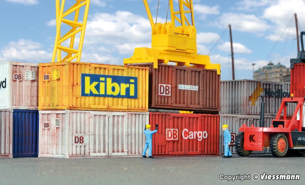H0 20-Fuss-Container, 8 Stuec - Kibri