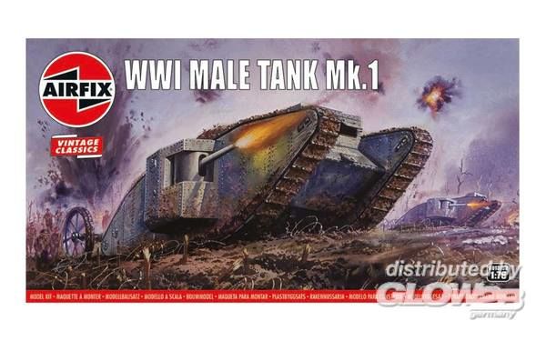 WWI "Male" Tank Mk.I,Vintage - Airfix 1:76 WWI Male Tank Mk.I,Vintage Classics