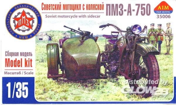 PMZ-A-750 Soviet motorcycle w - AIM -Fan Modell 1:35 PMZ-A-750 Soviet motorcycle with sidecar