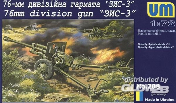Zis 3, 76 mm Soviet Gun - Unimodels 1:72 Zis 3, 76 mm Soviet Gun