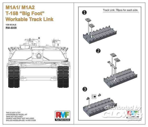 M1A1/ M1A2 T-158"Big Foot"Wor - Rye Field Model 1:35 M1A1/ M1A2 T-158Big FootWorkable Track Link