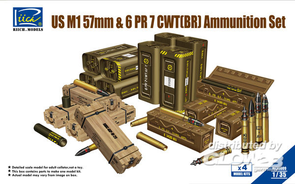 US M1 57mm&6PR 7cwt(BR)Ammuni - Riich Models 1:35 US M1 57mm&6PR 7cwt(BR)Ammunition Set(Mo (Model Kits x4)