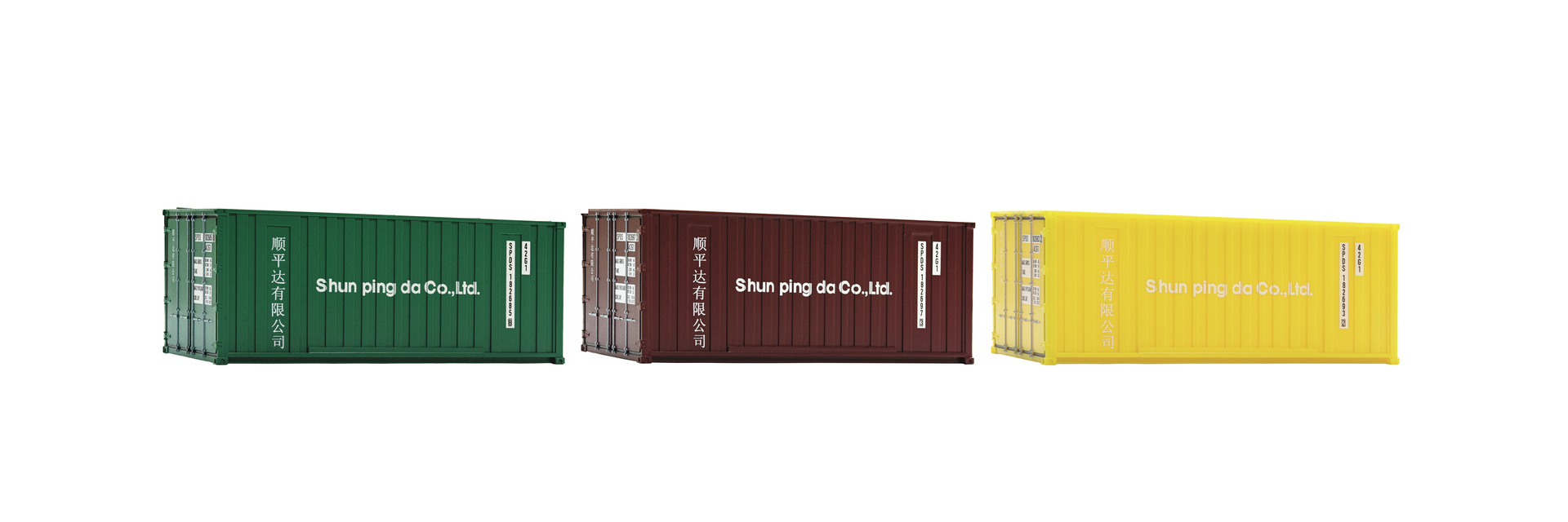 3-tlg. Set 20ft. Container - Spur H0   Masstab 1:87      Epoche    Lieferbar ab Q3/2019