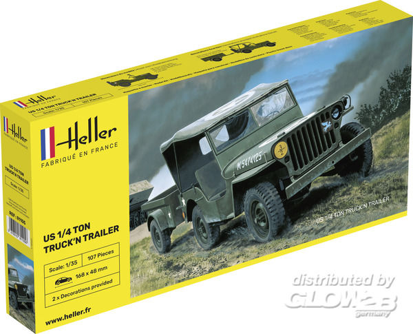 US 1/4 Ton Truck n Trailer - Heller 1:35 US 1/4 Ton Truck ´n Trailer