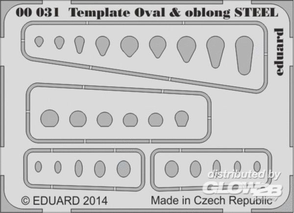 Template ovals & oblong STEEL - Eduard Accessories  Template ovals & oblong STEEL for tool