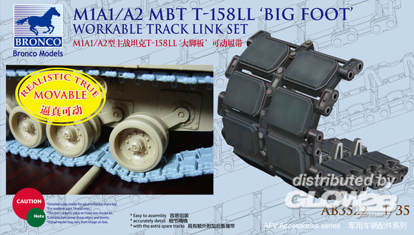US M1A1/A2 MBT T-158LL Big Fo - Bronco Models 1:35 US M1A1/A2 MBT T-158LL Big Foot Workable set