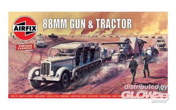88mm Flak Gun & Tractor, Vint - Airfix 1:76 88mm Flak Gun & Tractor, Vintage Classic